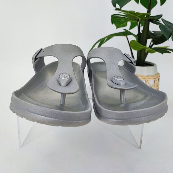 Birkenstock Women's Silver Polyurethane Sandals Size 8 US - Picture 2 of 10